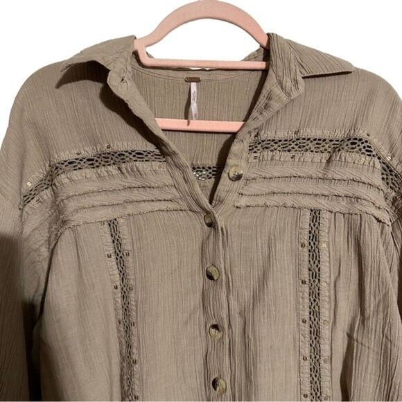 Free People Summer Stars Button Down Shirt Sz XS - Picture 5 of 15